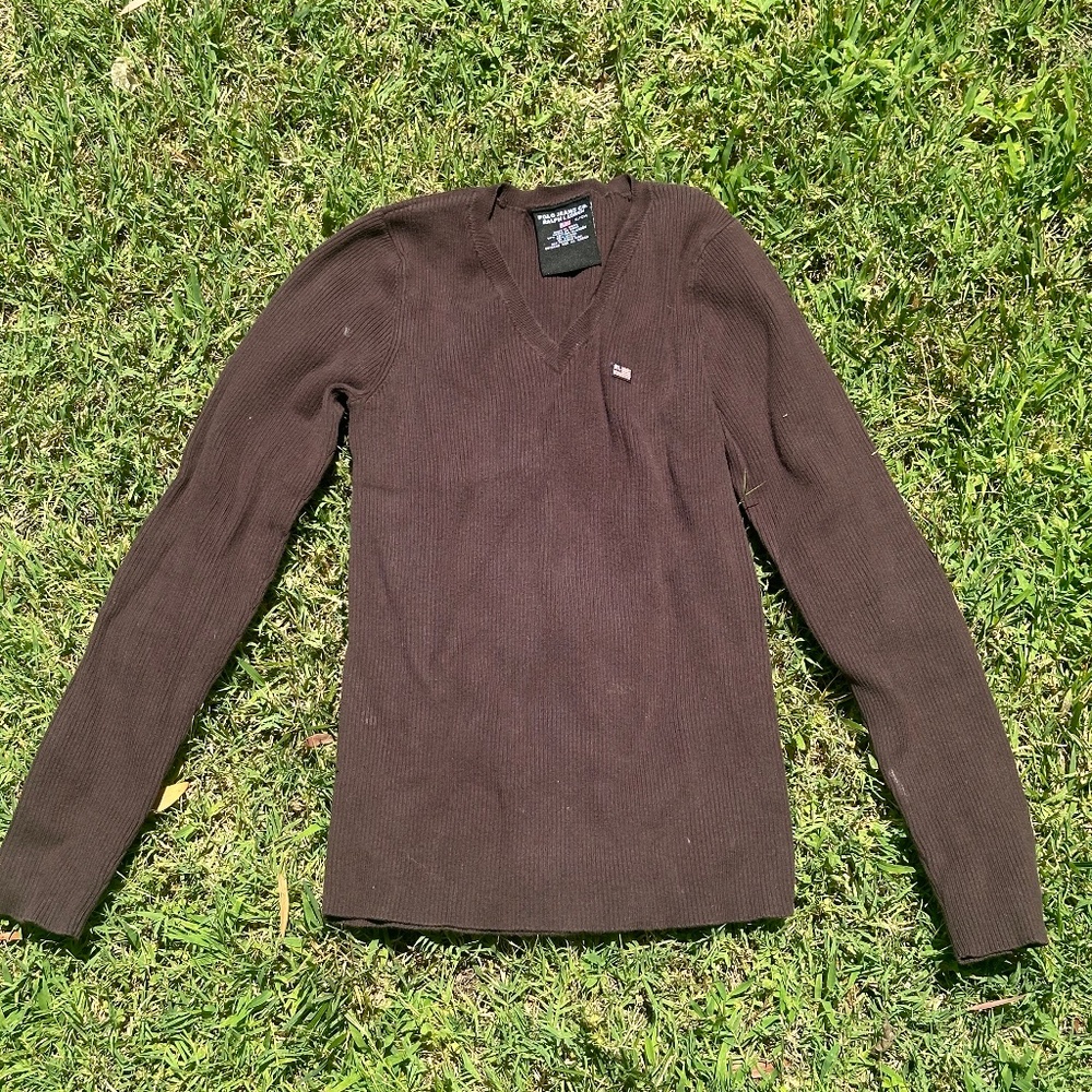 Ralph Lauren Brown V-Neck Sweater